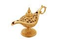 Magic lamp in arabic oriental style isolated on white Royalty Free Stock Photo