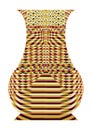Golden color, pottery shape, flower vase vector graphic design