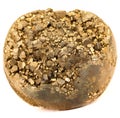 Golden color pyrite stone close-up photo Royalty Free Stock Photo