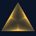 Golden color triangle form with lines transition