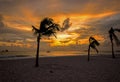 Golden colors of Sunset on the west coast of Barbados