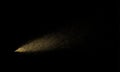 Golden comet glittering trail or spray particles