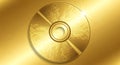 Golden Compact Disc with Digital Circuitry and Bright Light Effect Royalty Free Stock Photo