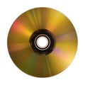 Golden compact disc isolated on white Royalty Free Stock Photo