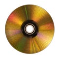 Golden compact disc isolated on white