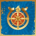 Golden compass rose Royalty Free Stock Photo