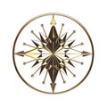 Golden Compass Rose Royalty Free Stock Photo