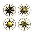 Golden Compass Rose Royalty Free Stock Photo