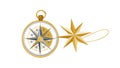 Golden Compass Star: Adventure Navigation, vector design Generative AI Royalty Free Stock Photo