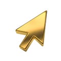 Golden computer mouse pointer icon Royalty Free Stock Photo