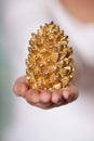 Golden cone in hands