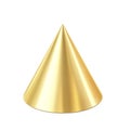 Golden cone isolated on white background Royalty Free Stock Photo