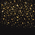 Golden confetti background from mast cells. illustration