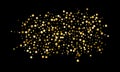 Golden confetti on black background. Luxury festive background. Gold shiny abstract texture. Element of design. Polka dots Royalty Free Stock Photo