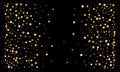 Golden confetti on black background. Luxury festive background. Gold shiny abstract texture. Element of design. Polka dots Royalty Free Stock Photo