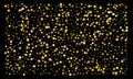 Golden confetti on black background. Luxury festive background. Gold shiny abstract texture. Element of design. Polka dots Royalty Free Stock Photo
