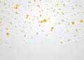 Golden Confetti Falling On White Background. Vector Illustration Royalty Free Stock Photo