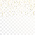 Golden Confetti And gold Ribbons on transparent background. Vector Royalty Free Stock Photo