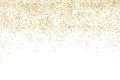 Golden confetti isolated on white background clipping path with bright festive tinsel of gold color for Christmas, new year
