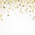 Golden Confetti Transparent Background Royalty Free Stock Photo