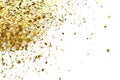golden confetti on transparent png background features small, irregularly shaped pieces of shiny, gold-colored paper or material