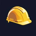 Golden construction helmet against a dark backdrop symbolizing safety protocols Royalty Free Stock Photo