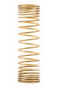 Golden or copper helical coil spring, 3D rendering