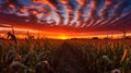 golden corn sunrise Royalty Free Stock Photo