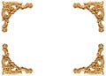 Golden corners of carved baroque style picture frame Royalty Free Stock Photo