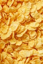 Golden cornflakes background and texture. View from above. cornflakes healthy breakfast. Close-up. macro Royalty Free Stock Photo
