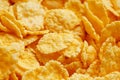 Golden cornflakes background and texture. View from above. cornflakes healthy breakfast, macro Royalty Free Stock Photo