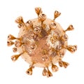 Golden Coronavirus COVID-19, 3D rendering