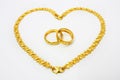 Golden Couple Ring and Bracelet Royalty Free Stock Photo