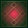 Golden cover frame with traditional patterned background