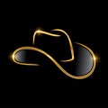 Golden Cowboy Hat Vector Sign