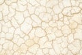 Golden Cracked desert soil. Arid climate. Dry dewatered sandy ground. Abstract texture or background. Horizontal format Royalty Free Stock Photo