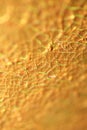 Golden cracked psycho paint on canvas macro modern background high quality big size instant prints dried painting art abstracts Royalty Free Stock Photo