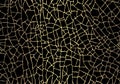 Golden cracked texture on black background. Kintsugi Japanese art style. Upcycling eco trend. Seamless pattern Grunge