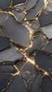Golden cracks on dark marble surface Royalty Free Stock Photo