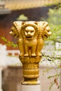 Golden Craft: Majestic Ashoka Pillar Statue in Shanghai