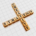 Golden creative strategy like crossword Royalty Free Stock Photo