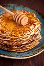 Golden crepes with honey