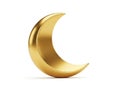 Golden crescent moon isolated on white background Royalty Free Stock Photo