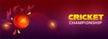 Golden Cricket Championship Text, Banner or Header Design With 3D Red Ball, and Shiny Silhouette of Batters and Bowlers on Wave