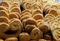 Golden and crisp palmier cookies Royalty Free Stock Photo