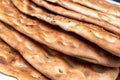 Golden crispy barbari bread fresh from oven today. Royalty Free Stock Photo
