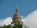 Golden cross and the architectural detail on the dome of the Saint Peter's Basilica in the Vatican Royalty Free Stock Photo