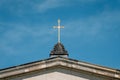 Golden cross on church roof - religion symbol - christianity