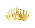 Golden cross crown icon isolated