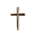 Gold cross isolated on a white background